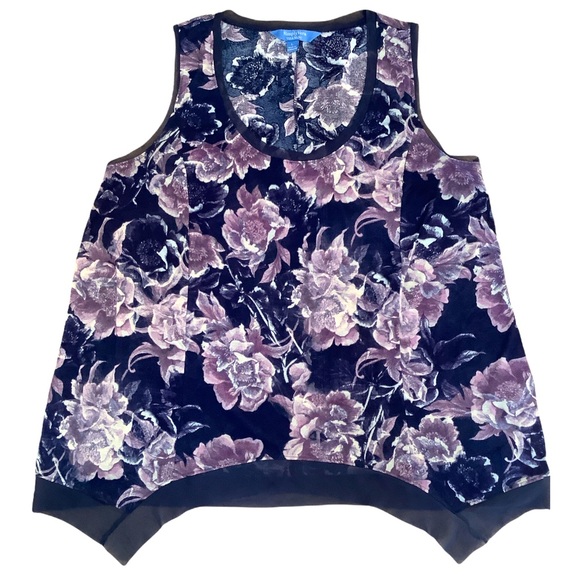 Simply Vera Vera Wang Tops - Simply Vera, Vera Wang Floral Tank Sheer Edge Detail Size Large